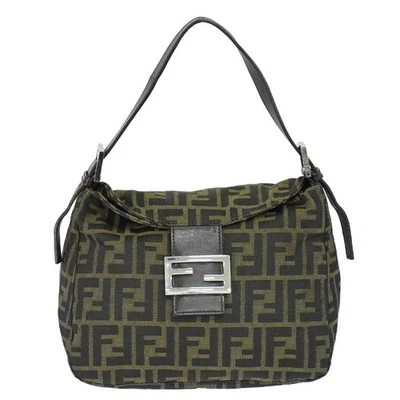 Sac à bandoulière FENDI Zucca en toile marron or - Photo 1/4
