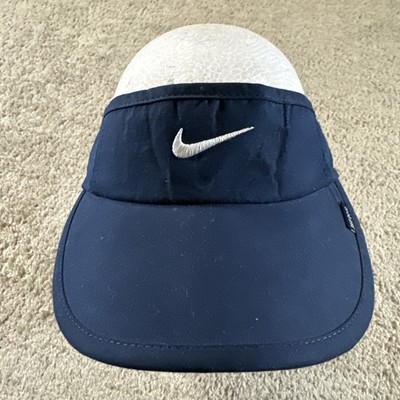 Vtg Nike Visor Hat Cap Men Blue Strapback Nike Silver Tag 90s Athletic Athleisur