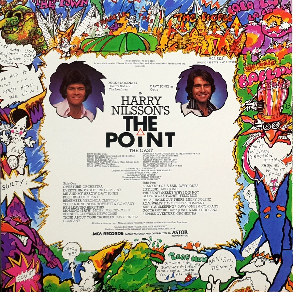 Micky Dolenz & Davy Jones–Harry Nilsson's The Point LP 1977 Australia MCA 2331 - Image 3 of 3