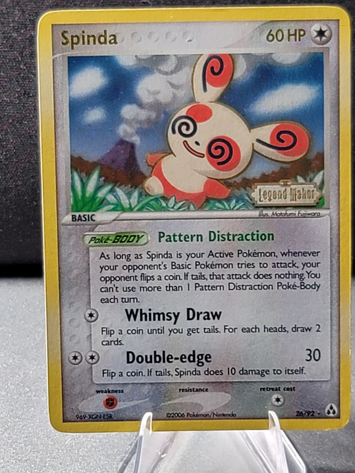 Pokemon Card Spinda Legend Maker 26/92 Rare Reverse Holo Stamped LP/ NM