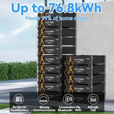 5120Wh 48V 100AH 200AH 300AH 3U Server Rack LiFePO4 Lithium Battery Solar RV