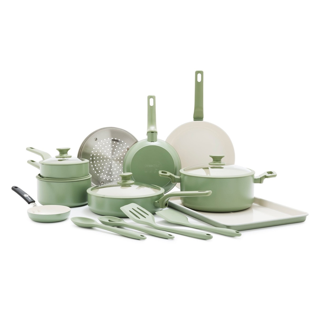 GreenPan CC009689-001 Essence 17-Piece Ceramic Nonstick Cookware