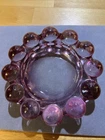 VTG Anchor Hocking MCM Boopie Bubble Nova Pink 5"  Purple Pink Glass Ashtray