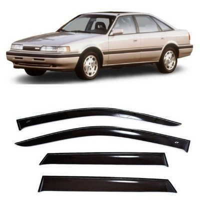 Tape-on Window Visors Rain Guards Fit Mazda 626 Hb (GD) 1987-91 Wind Deflectors