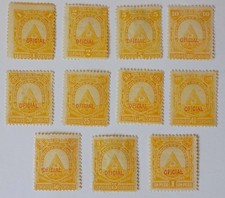 Sellos oficiales de Honduras, 1890, sc#O1-11, como nuevos, con bisagras, OG, juego completo