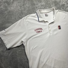 Vintage Y2K Nike Stanford Tennis White Polo Shirt Men  s Size Large