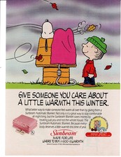 VINTAGE 1993 SUNBEAM ELECTRIC BLANKET SNOOPY ...