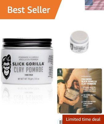2.5oz Clay Pomade for Firm Hold & Natural Look | Water-Based & Unscented