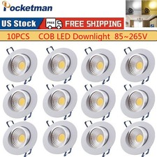 10PCS Recessed Ceiling Light Non-Dimmable COB LED Downlight Spotlight 85 265V