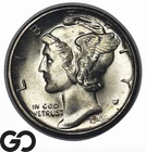 1944-S Mercury Dime, Lustrous Choice BU++ FSB, Full Split Bands