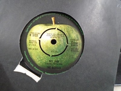 THE BEATLES  '' HEY JUDE  '' PUSH OUT CTR UK APPLE VG+ COND.
