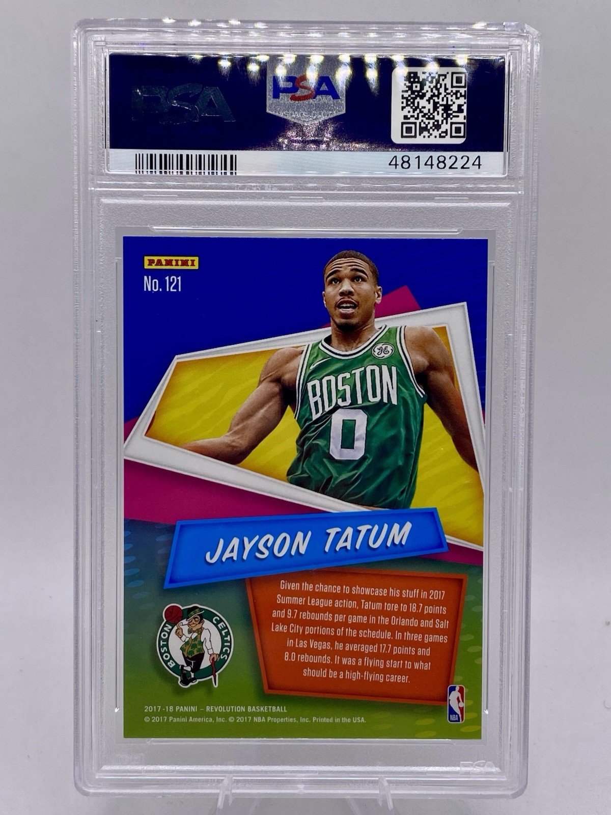 2017 PANINI REVOLUTION 121 JAYSON TATUM CHINESE NEW YEAR (RC) CELTICS PSA 9 view 2