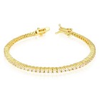 18K Yellow Gold Over Sterling Silver Simulated Diamond 2mm Tennis Bracelet 7"