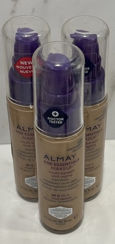 3 Almay Age Essentials Makeup Multi-Benefit SPF 15 - 120 Light Warm - 1 oz - Picture 1 of 2