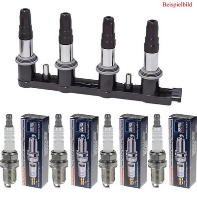 TOPRAN Zündspule + 4x BERU Zündkerze für Citroën Xsara Picasso N68 1.6