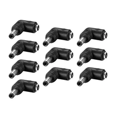 10pcs DC Power Connector Adapter 90 Degree Angle Male Plug to Female Jack Couple
