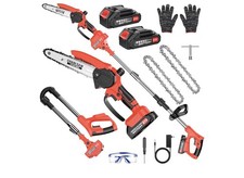 2-in-1 Cordless Pole Saw & Mini Chainsaw, 8-inch Electric Saw Brushless with 2