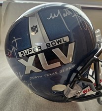 full size multiple autographed football helmet authentic all three Manning's