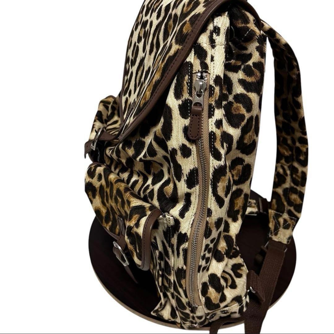 HEAD PORTER Leopard Print Drawstring Backpack Rare - image 4