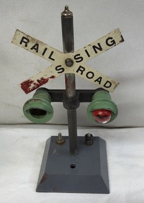 Gilbert American Flyer Vintage Eisenbahnübergang Autobahnschild für Teile Reparatur