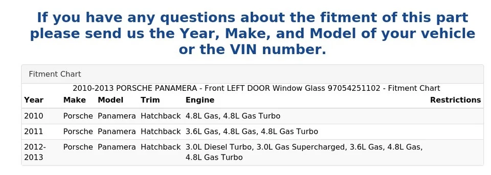PORSCHE PANAMERA 2010-2013 - PUERTA DELANTERA IZQUIERDA VENTANA CRISTAL 97054251102 Foto 3 de 3