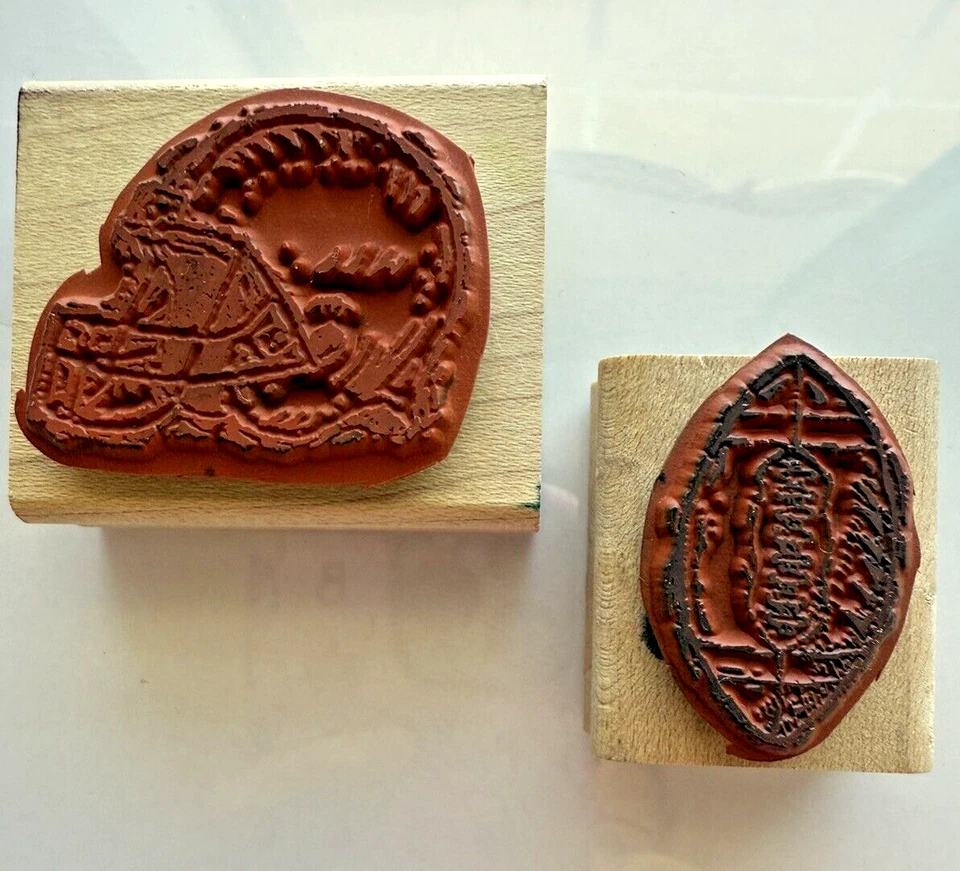 Stampin Up Stamp FOOTBALL BALL HELMET Set of 2 LOOSE STAMPS ONLY Stained Sports - Image 3 of 4