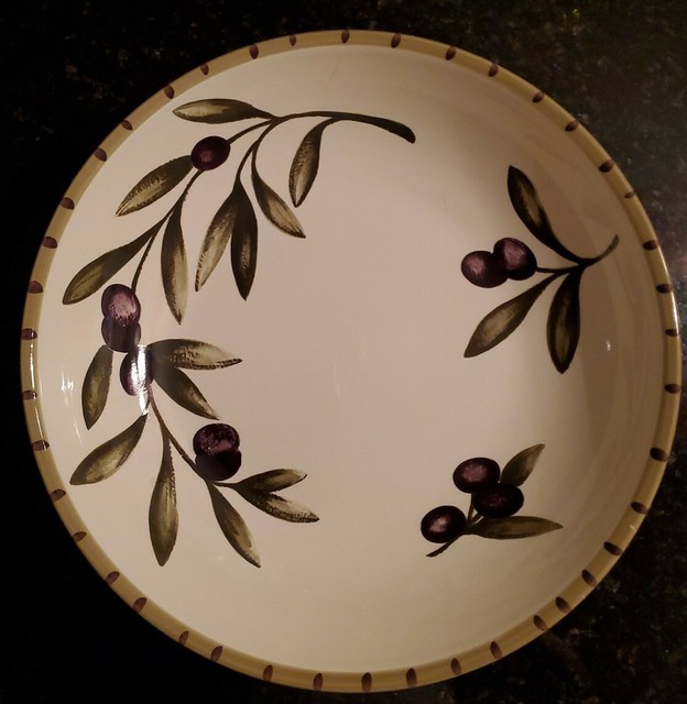 Williams Sonoma LIGURIA 13" Pasta Serving Bowl Olives eBay