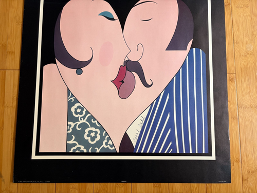 L'AMOUR di CAROL DAHL litografia FIRMATA senza cornice 28X21 pollici art deco Il bacio - Foto 7 di 12