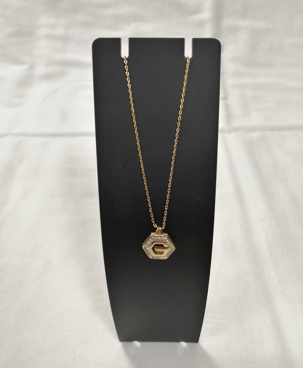GIVENCHY Hexagonal Top Pendant Chain Necklace G L… - image 3