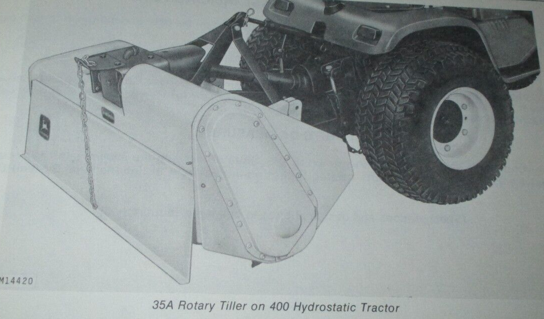 John Deere 35 35A Rotary Tiller Parts Catalog Manual Book (fits Garden