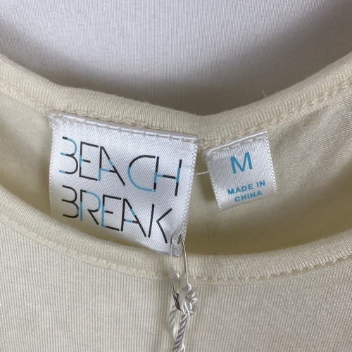 Beach Break Swimsuit Cover Up Dress Size Medium Spaghetti Strap Cream Tiered - Picture 4 of 6