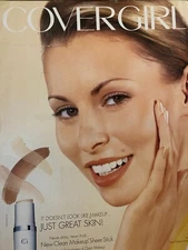 Cover Girl, Niki Taylor, Cosmetics, Make Up, Full Page Vintage Print Ad