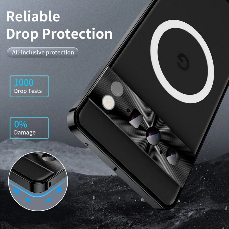 For Google Pixel 9 Pro XL 8 7 Pro 8A 7A Frosted Magsafe Acrylic Metal Case Cover - Image 3 of 4