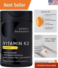 Low Dosage Vitamin K2 MK-7 with Coconut Oil -  Non-GMO, 90 Softgels
