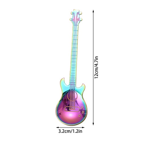 Syndecho 6 Pack Guitar Shape Spoons Rose Gold - Picture 3 of 3