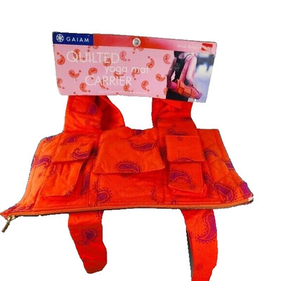 Gaiam Quilted Orange Yoga Mat Carrier NWT