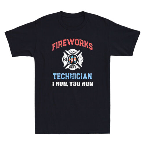 Fireworks Trchnician America Firefighter Pyro Expert Funny Vintage Mens T-Shirt - Picture 1 of 8