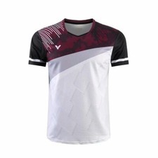 Men Badminton Short sleeve T-Shirts Tennis clothes Polyester Sport Tops