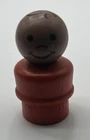 Fisher Price Little People Wood Black African American Boy Figure Vintage