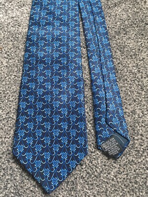 Krawattenhalter marineblau 100 % Seide Blumenmuster geometrischer Mix elegante Krawatte 3,75'' breit 57'' lang