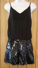 H  M Size 8 Black Playsuit Sequins Smart Holidays