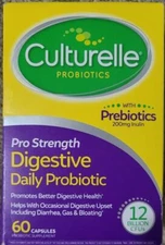 Culturelle Pro Strength - Daily Probiotic Prebiotic 60 Ct Capsules EXP 03/2027