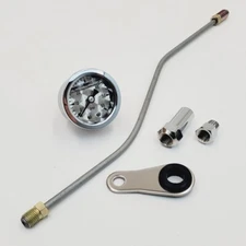 Rocker Box Oil Pressure Gauge Kit w. Engine Turned Gauge 1984-1999 Harley EVO