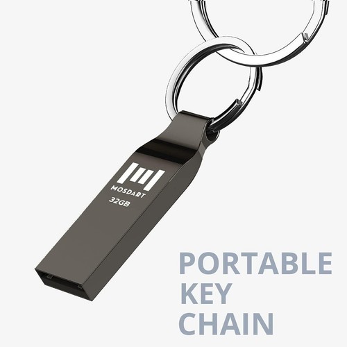 32GB FAT32 USB Flash Drive Waterproof Thumb Drive Metal Keychain Zip Drive 32G - Afbeelding 2 van 7