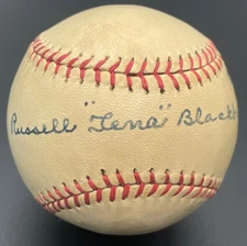 Lena Blackburne "in HOF Inventor BB Rubbing Mud" Signed Autographed Baseball PSA