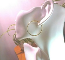 10Kt Yellow Gold 2 X 35MM Pair Hoop Earrings - FREE SHIPPING