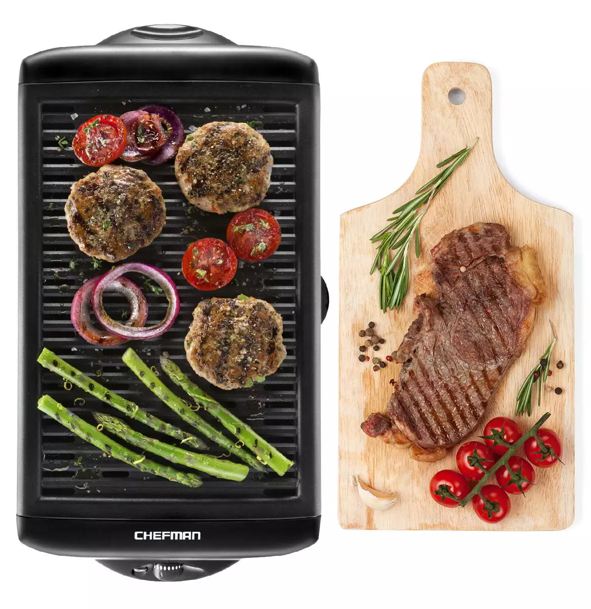 Chefman Electric Smokeless Indoor Grill W/ Non-Stick Coating Temperature  Control