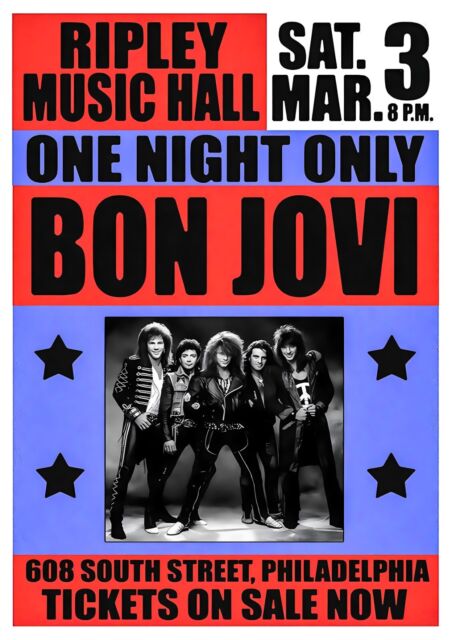 Bon Jovi Music Gig Concert Poster Classic Retro Rock Vintage Wall Art Print A3