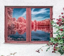 3D Pink Trees O2269 Window Film Print Sticker Cling Stained Glass UV Block Fa