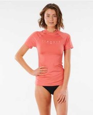 New Rip Curl Women's Golden Rays Short Sleeve UV Tee Coral Size 3XS, XXS, XS
